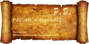 Pádár Daniló névjegykártya
