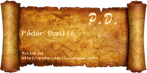 Pádár Daniló névjegykártya